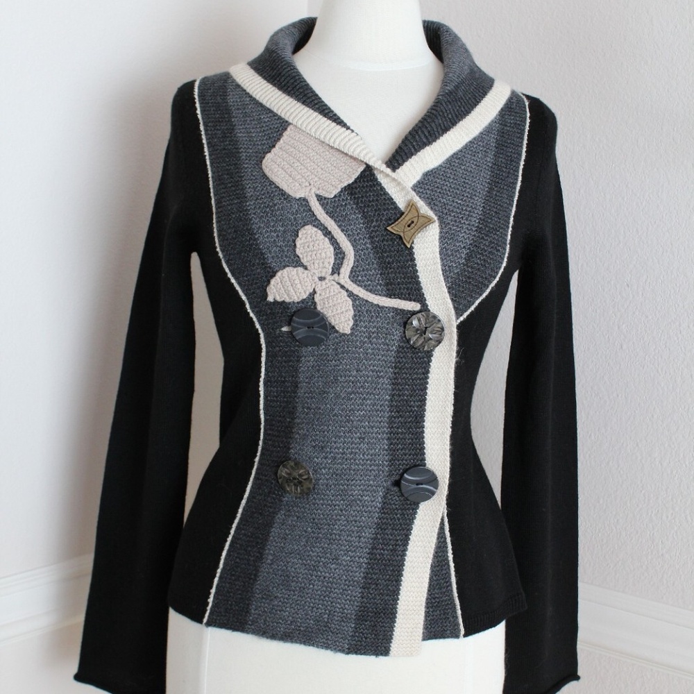 RARE Anthropologie Field Flower Embroidered Cardigan XS